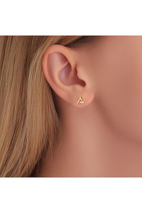 گوشواره نقره طلائی زنانه 925 عیار Indigo Takı - کد 838691060