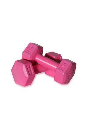 دمبل و صفحه وزنه صورتی پلاستیک Cosfer - کد 51381003