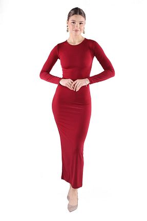 لباس زرشکی زنانه بافتنی Rays - کد 872990237
