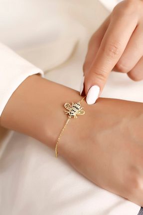دستبند نقره طلائی زنانه 925 عیار SARIASLAN - کد 364663373