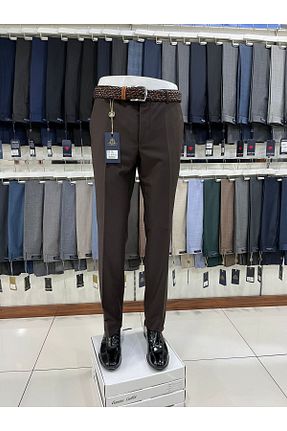 شلوار پارچه ای قهوه ای مردانه فاق نرمال Torero - کد 873002916