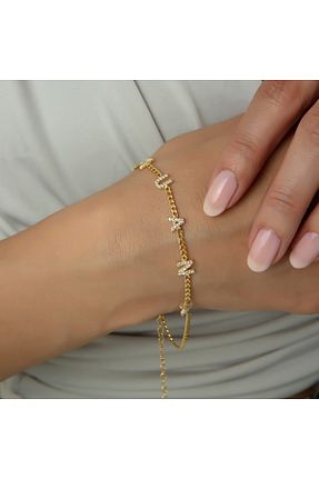 دستبند نقره زرد زنانه 925 عیار Usho Jewelry - کد 873007506