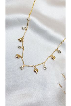 گردنبند جواهر زرد زنانه برنجی Eylülün Takısı - کد 873005684