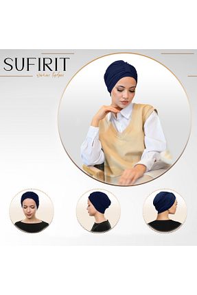 روسری سرمه ای پنبه پلی استر Sufirit - کد 873019142