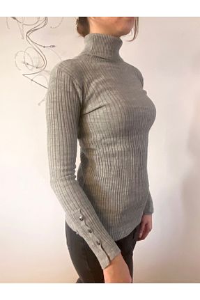 پلیور طوسی زنانه ساده SİMORE - کد 872734926
