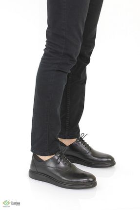 کفش کژوال مشکی مردانه چرم خالص DOCKA - کد 873061600