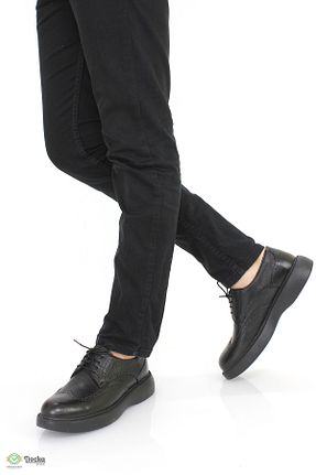 کفش کژوال مشکی مردانه چرم خالص DOCKA - کد 873061623