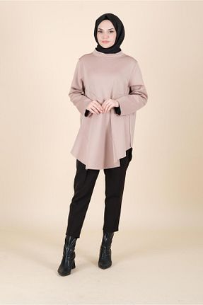 تونیک حجاب بژ بافتنی QEFFA GİYİM - کد 873075315