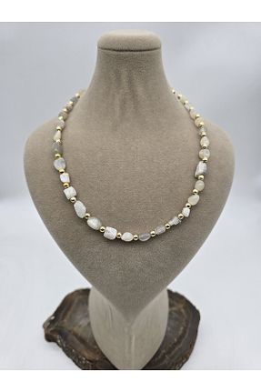 گردنبند جواهر سفید زنانه سنگ NBS Beautiful Naturel Stones - کد 873076580