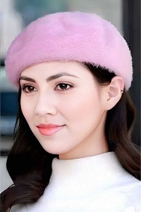 کلاه پشمی صورتی زنانه پنبه ای Trenderrs - کد 873104970
