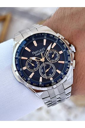 ساعت مچی سفید مردانه 41-45 میلی متر Ferrucci - کد 873131613