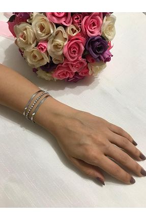 دستبند استیل (فولاد) طوسی زنانه استیل (فولاد) BM BİJUTERİ - کد 873144875
