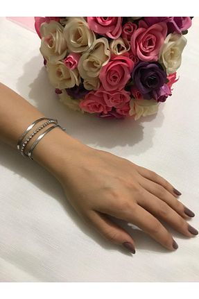 دستبند استیل (فولاد) طوسی زنانه استیل (فولاد) BM BİJUTERİ - کد 873144875