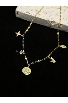 گردنبند استیل ( فولاد ) طلائی زنانه استیل (فولاد) lysiaaccessory - کد 873144337