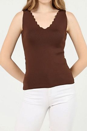 بلوز قهوه ای زنانه ساده MILANOFOX - کد 873154806