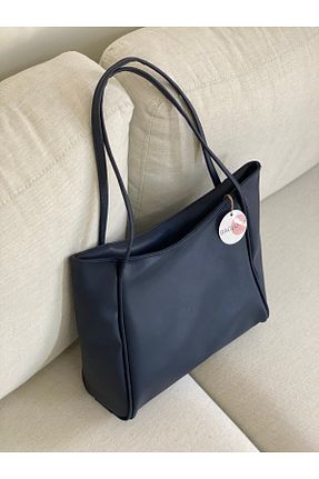 کیف دوشی سرمه ای زنانه چرم مصنوعی BAGLOVİS - کد 873183522