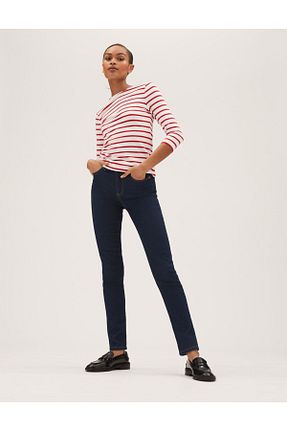 شلوار جین سرمه ای زنانه پاچه تنگ Marks & Spencer - کد 364423694