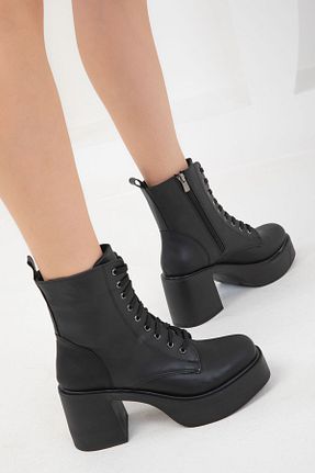 بوت / نیم بوت مشکی زنانه چرم مصنوعی SOHO - کد 869499873