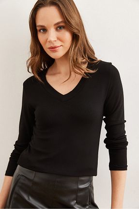 بلوز مشکی زنانه ساده Olalook - کد 871405566