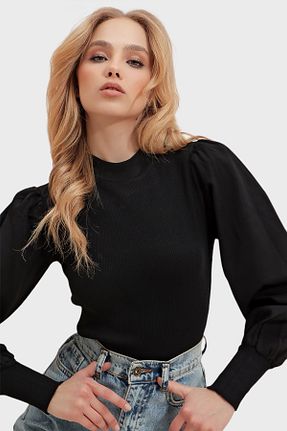 بلوز مشکی زنانه ساده Trend Alaçatı Stili - کد 458225462