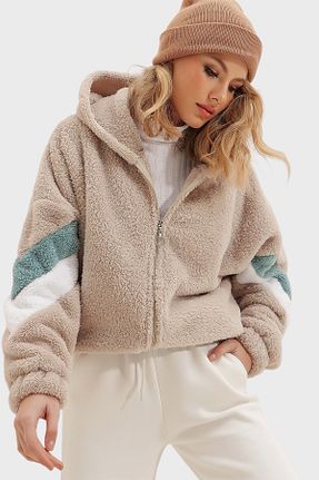 سوئیشرت بژ زنانه Mix Trend Alaçatı Stili - کد 161400297