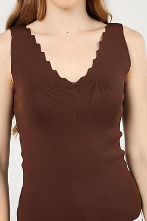 بلوز قهوه ای زنانه ساده MILANOFOX - کد 873154806