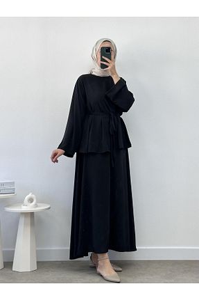 ست بالاتنه و پائین تنه مشکی زنانه بافت CHUL - کد 873218540