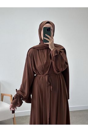 کلاه و ابایا قهوه ای زنانه مخلوط پلی استر CHUL - کد 873218148