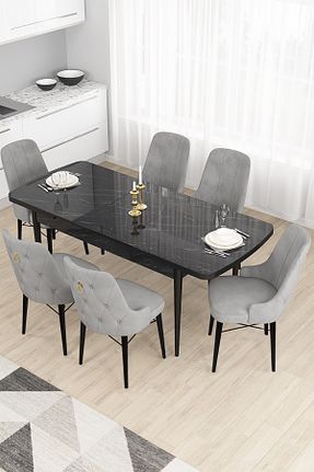 میز آشپزخانه مشکی Suntalam Canisa Concept - کد 306164488
