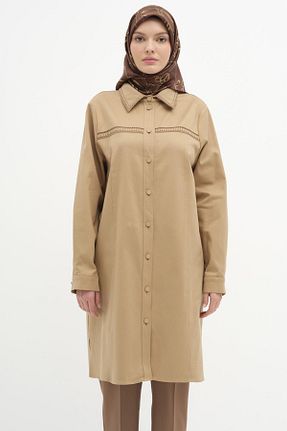 بلوز حجاب قهوه ای زنانه ویسکون Tuğba - کد 873252420