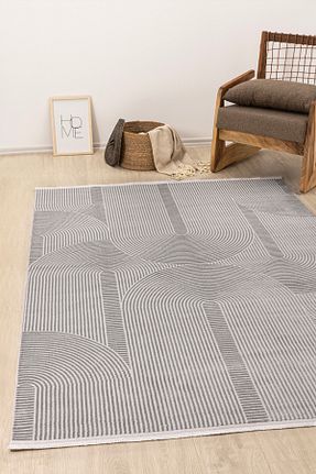 فرش طوسی قابل شستشو Koza Halı - کد 873261196