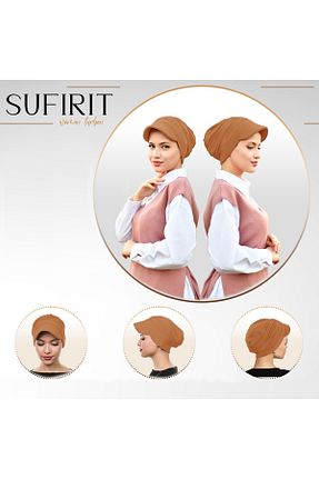 روسری نارنجی پنبه پلی استر Sufirit - کد 873259056