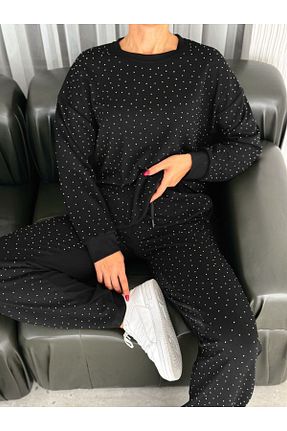 ست بالاتنه و پائین تنه مشکی زنانه بافت eBaa fashıon - کد 873253903