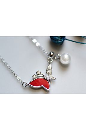 گردنبند نقره قرمز زنانه 925 عیار TREND - کد 807552591