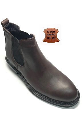 بوت / نیم بوت قهوه ای مردانه چرم خالص Slope - کد 357083021