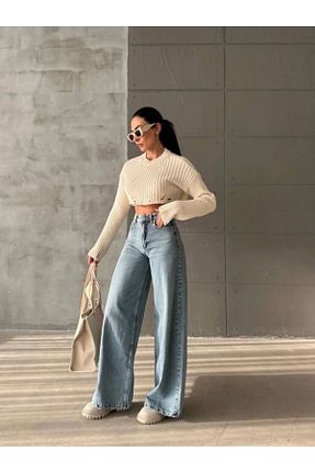 شلوار جین آبی زنانه پاچه لوله تفنگی dossy dossy - کد 873287865
