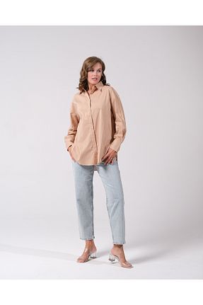 پیراهن حجاب بژ زنانه اورسایز thepery - کد 873345902
