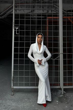 لباس سفید زنانه بافتنی Gülşah Evecen - کد 860031696