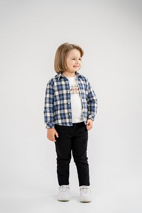 ست بالاتنه و پائین تنه آبی بچه گانه بافتنی Lemon - کد 873272638