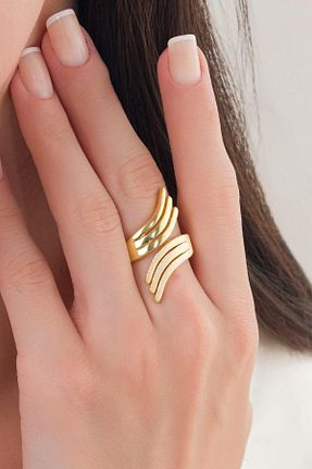 انگشتر نقره طلائی زنانه 925 عیار Tmt Silver - کد 873266828