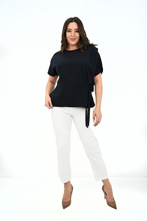 بلوز سایز بزرگ مشکی زنانه سایز بزرگ Koza Butik - کد 873291301