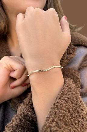 دستبند طلا طلائی زنانه 14 عیار Altınaşkı - کد 869643272