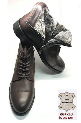بوت / نیم بوت قهوه ای مردانه چرم خالص Slope - کد 357172126