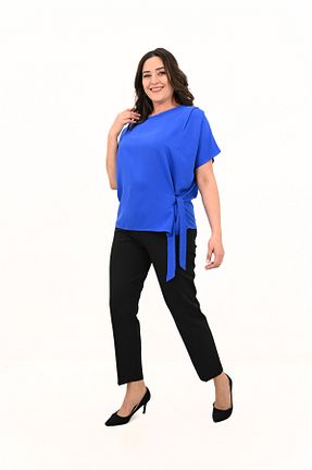بلوز سایز بزرگ سرمه ای زنانه سایز بزرگ Koza Butik - کد 873288302