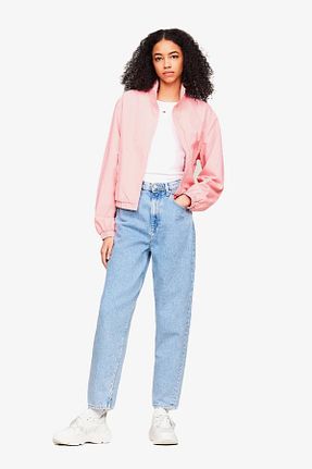 شلوار جین سرمه ای زنانه پاچه لوله تفنگی Tommy Jeans - کد 873326962