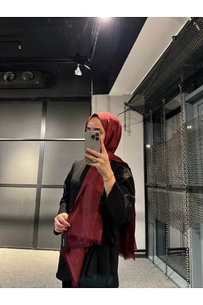 شال قرمز زنانه کشمیر BAHARİLTAS - کد 873327648