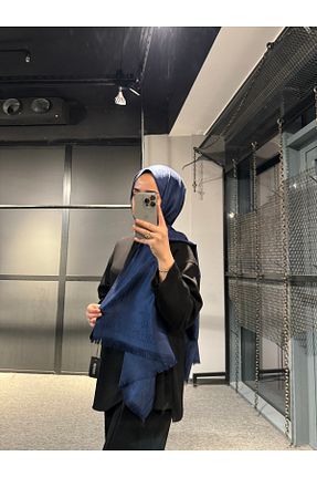شال سرمه ای زنانه کشمیر BAHARİLTAS - کد 873327797