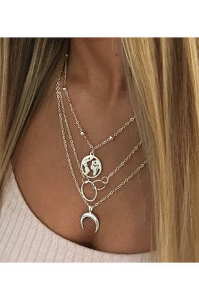 گردنبند جواهر طوسی زنانه آهن Fasion Jewelry - کد 873329967
