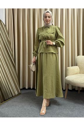 ست بالاتنه و پائین تنه سبز زنانه پنبه ای Yaren Moda - کد 873346896