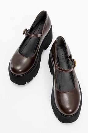 کفش لوفر قهوه ای زنانه چرم مصنوعی luvishoes - کد 873364693